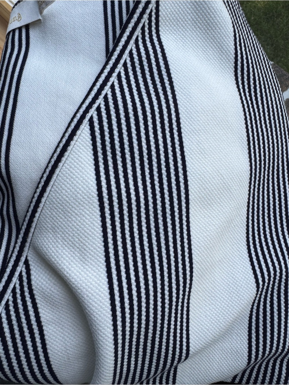 Anthropologie bishop + young Black and White Striped Twist-Front Top - Picture 13 of 13
